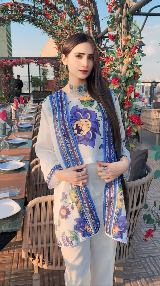 Luxury 3-Piece Cotton Lawn Set – Stitched – Digital Print | ZaynaWear